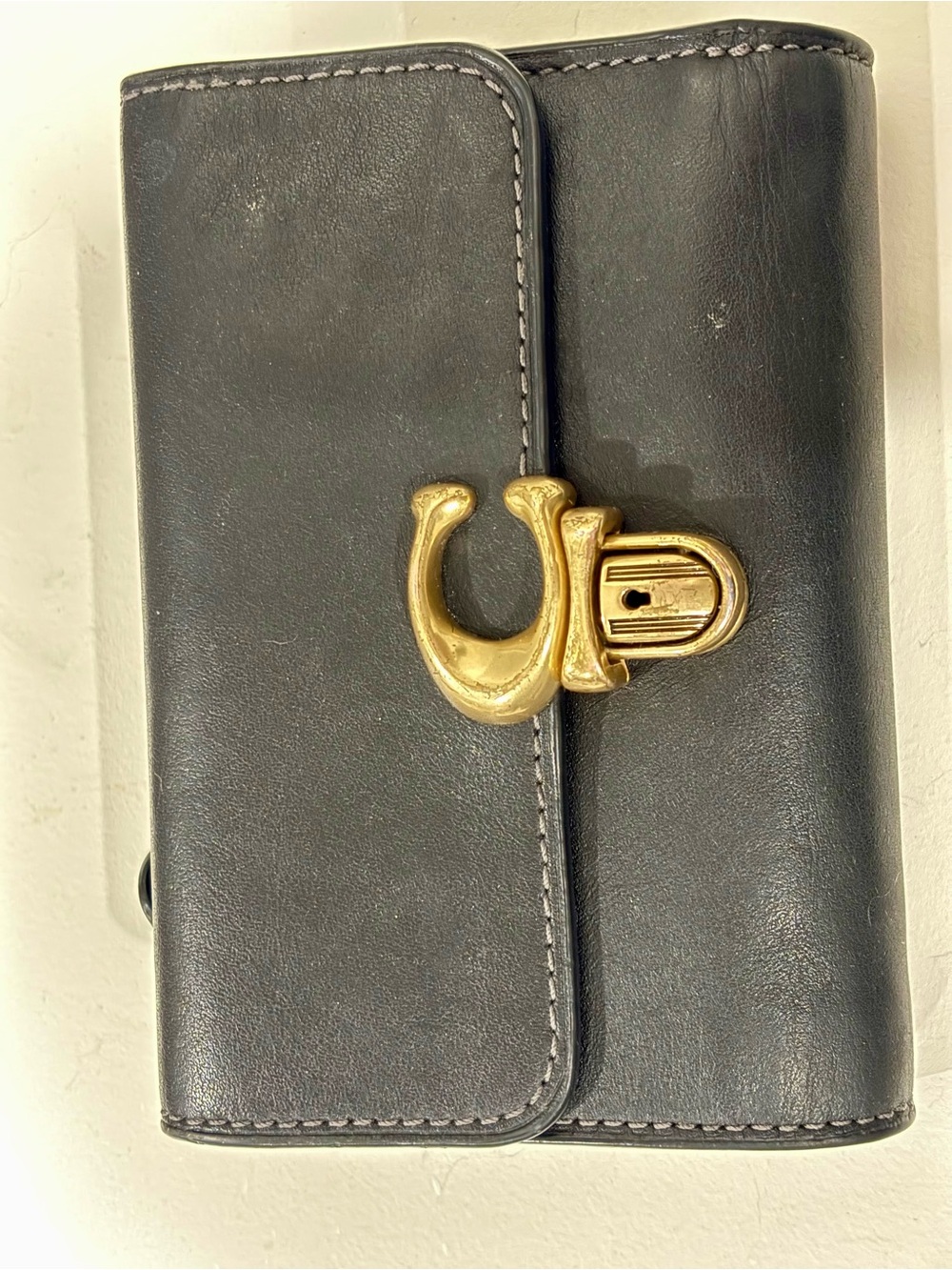 Coach Black Leather Women's Wallet with Gold Hardware